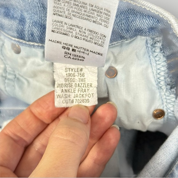 MOTHER The‎ Mid Rise Dazzler Ankle Fray Sz 25 - Picture 10 of 16